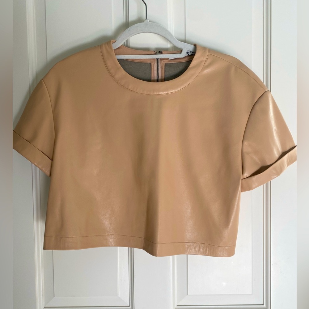 Alice + Olivia Tan Crop Top